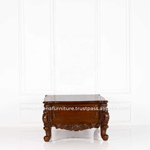 Mesa de Centro de Madera Maciza Europea de Lujo con Diseño Tradicional y Cajones - Marca Ardena - Product Image 4