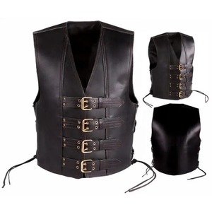 Gilet de moto en cuir véritable personnalisé Gilet de moto en cuir épais Gilet de moto de haute qualité - Product Image 2