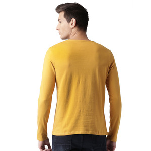 T-shirt pour homme à col rond, logo personnalisé de haute qualité, coupe classique, manches longues, 100% coton tricoté - Product Image 3