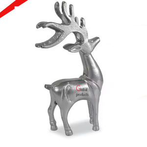 Nouveau lot de 2 sculptures de cerfs en aluminium doré pour la maison et l'hôtel - Product Image 4