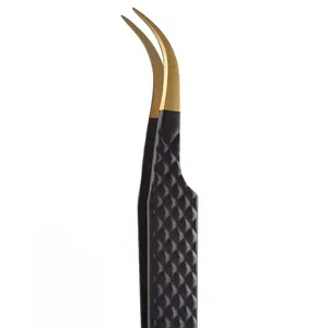 Pinzas de pestañas con agarre de diamante rosa, caja rosa, aislamiento de embalaje, Etiqueta Privada, punta de fibra, pinzas de pestañas de volumen - Product Image 4