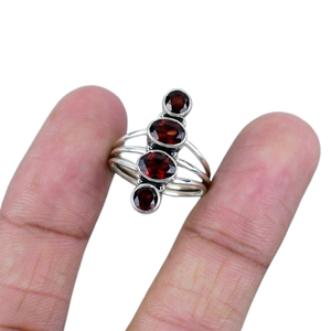 925 Sterling Silver Handmade Natural Gemstone <b>Garnet</b> Spinner <b>Ring</b> 925 Stamped Silver Simple <b>Ring</b> Fine Fashion Jewelry - Product Image 1