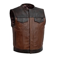 Blouson en cuir pour motard homme personnalisé marron et noir avec fermeture éclair et boutons, décontracté, respirant, coupe-vent, hiver, haute qualité