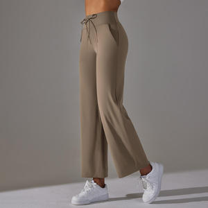 Pantalon de sport personnalisé pour femmes Pantalon de yoga durable Coupe ample Workout Running Taille élastique Leggings de yoga Pantalon avec poches - Product Image 4