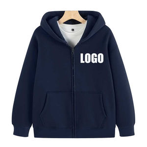 Sudadera de algodón con logotipo personalizado para mujer, sudaderas gruesas en blanco de gran tamaño con cremallera completa para hombre, personalización - Product Image 3