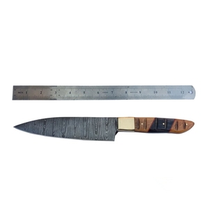 มีดเชฟดามัสกัสทำด้วยมือด้ามจับไม้มีดสำหรับเชฟทำครัวคมมีด - Product Image 5