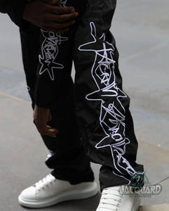 Ensemble de survêtement coupe-vent d'été en nylon deux pièces à capuche et veste avec techniques brodées pour hommes - Product Image 3