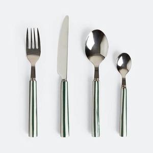 Ensemble de couverts en acier inoxydable de qualité supérieure poli argenté élégant en acier miroir durable et lavable au lave-vaisselle - Product Image 6