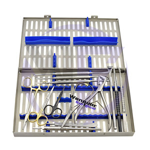 Ensemble d'instruments de chirurgie orale dentaire en acier inoxydable manuel de 13 pièces, dernière conception, certifié CE Classe I, incluant un rongeur osseux - Product Image 1