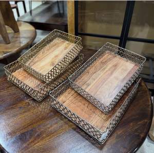 Handmade High Quality for Mango Wood Oval <b>Serving</b> Tray for Diwali Ramadan <b>Bowl</b> Platter Charging Plate - Product Image 3