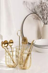 ตะกร้าช้อนส้อมโลหะเป็นมิตรกับสิ่งแวดล้อมสำหรับใช้ในบ้านเครื่องใช้บนโต๊ะอาหารสำหรับการจัดเก็บ - Product Image 5