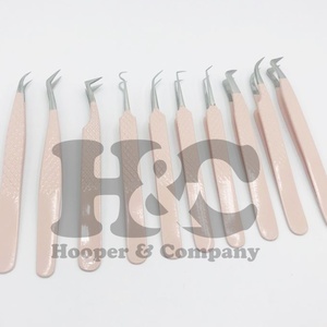 Pince à épiler beige de qualité supérieure enduite de vison en acier inoxydable pince à épiler durable avec logo offre pince à cils - Product Image 2