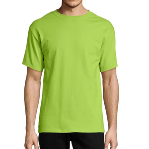 Camisetas de Cuello Redondo para Hombre, Marca de Ropa, Mezcla de Algodón, Azul Liso, Manga Corta, Estilo Casual, Camisetas Lisas para Hombre y Chico - Product Image 4