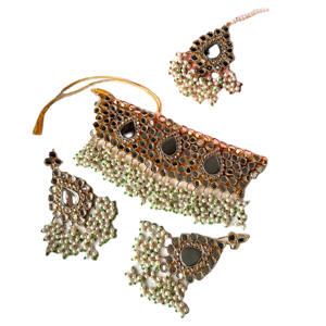 Juego de Joyería de Boda Clásico de Acero Inoxidable Hecho a Mano, Elegante, con Acabado Plateado, Cristales de Estrás, Amuleto Nupcial - Product Image 1