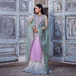 Mejor calidad pakistaní indio Shalwar Kameez colección bordada Frontwith trabajo hecho a mano espalda bordada PUNJABI vestido KUCHI - Product Image 5