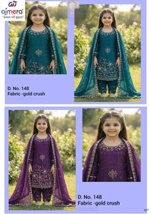 Conjunto de Vestido de Chifón con Bordado Floral para Niñas Ajmera, Manga Larga, Pantalones Modestos, Estilo Boutique, Ropa Étnica para Fiestas, Suave, Disponible - Product Image 3