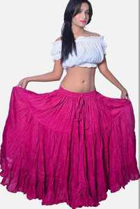 Femmes 25 Yard couleur unie coton gitane jupe ATS Tribal Dip Dye décontracté haut court plaine teint toile tissu - Product Image 2