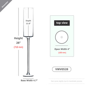 แจกันทรงเสาแบบมีก้านรุ่น VWV0528 - ขนาด 28 นิ้ว - Product Image 3