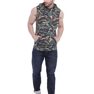 Wholesale Custom Heavyweight Washed <b>Men's</b> <b>Sleeveless</b> <b>Hoodie</b> Good Quality Street Wear - Product Image 6