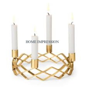 Portavelas decorativo chapado en oro de latón antiguo, decoración de mesa de Metal de calidad superior, soporte para velas, precio atractivo - Product Image 4