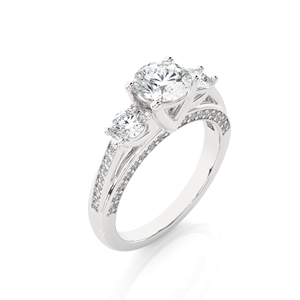 Bague en argent 925 de haute qualité plaquée or 14 carats avec diamants complets, taille brillant, certifiée IGI, minimaliste, tendance, pour femmes - Product Image 1