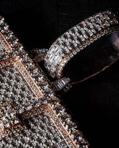 Ensemble de breloques personnalisées avec lettres et chiffres, mosaïque élégante et tendance, collier en argent sterling 925, glacé, superposé, épais, pendentif en moissanite VVS1 JH - Product Image 3