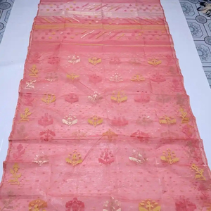 Exclusivo Deshi Orange Dhakai Jamdani Sharee exportable para mujer JAMDANI FABRIC Blue GREEN Golden Sky Blue de Bangladesh - Product Image 1