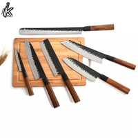 Ensemble de couteaux de cuisine faits à la main gravés sur mesure, 6 pièces, lame en acier Damas, couteau à éplucher en acier au carbone, pour cadeau de table