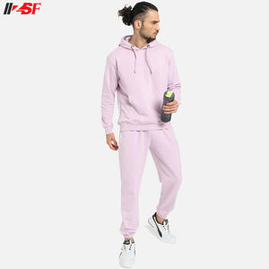 ชุดวอร์มสองชิ้นลำลองสีพื้นสำหรับฤดูหนาวของผู้ชายชุดกีฬาชุดกีฬาชุดกีฬาชุดกันเหงื่อระบายอากาศน้ำหนักเบาเป็นมิตรกับสิ่งแวดล้อม - Product Image 5