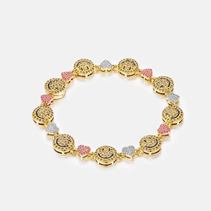 Bracelet tennis en or avec charme et diamants, bijoux de luxe, cadeau en gros - Product Image 1