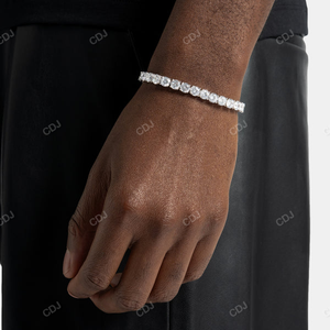 Wholesale Sterling <b>Silver</b> White Gold Plated Tennis <b>Bracelet</b> 6mm 7 Inch VVS Moissanite Brilliant Cut GRA Certified Classic Hip - Product Image 2