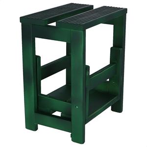 WELL HOME Sgabello a 2 gradini in legno con finitura verde 32x23x40 cm - Product Image 3