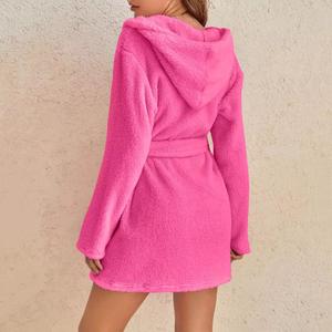 2026 Wholesale Super Absorbent High Quality <b>Women</b> Coral Fleece Luxury Thermal Bathrobe Plush <b>Spa</b> <b>Robe</b> - Product Image 2