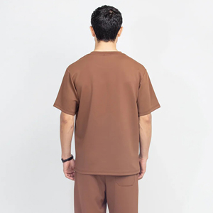 T-shirt pour homme de qualité supérieure, 100% coton tricoté, manches courtes, coupe régulière, épaules tombantes, couleur unie, impression par transfert thermique personnalisée - Product Image 2