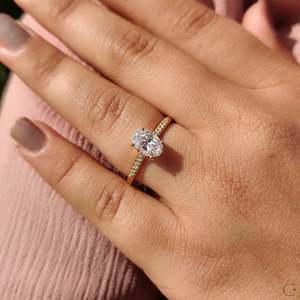 Oval Cut Diamond <b>Ring</b> in Pave Style Elegant and Luxurious - Product Image 2