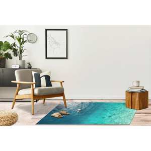 Sea View Printed <b>Rug</b> - Coastal, Decorative, Entryway, Landscape Design,Nonwoven Thin <b>Rug</b> - Product Image 4