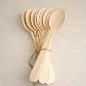 Juego de cubiertos desechables de madera de abedul ecológico 100% de alta calidad, juego de cubiertos de madera, Kit de viaje, Cucharas, tenedores, cuchillos de Vietnam - Product Image 2