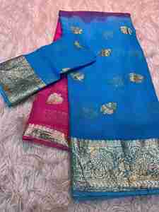 Georgette en viscose d'excellente qualité avec bordure en jacquard Saree Femme Fabricant et fournisseur de mode de Surat - Product Image 3