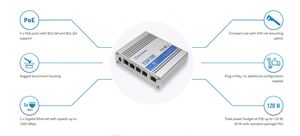 Teltonika TSW100 <b>PoE</b> <b>Switch</b>, 5x RJ45 1000Mb/s, 4x <b>PoE</b>, 60W - Product Image 5