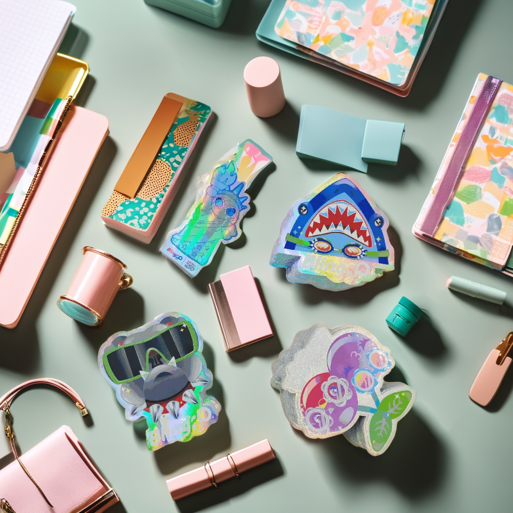 Irregular-shaped Waterproof Holographic Adhesive Stickers for Packing Labels