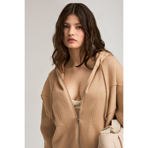 Urban Beat TORCE Sweat-shirt oversize à capuche avec découpes sur le devant et fermeture éclair en métal pour femme - Product Image 2