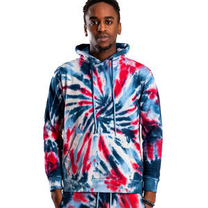 Ensemble survêtement décontracté pour homme, personnalisé, rouge et bleu, coupe ajustée, sweat-shirt et pantalon de jogging, deux pièces, en molleton - Product Image 1