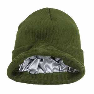 Bonnets en acrylique jacquard, nouveaux modèles les plus vendus, couleurs unies, tricotés avec du satin, matériau personnalisé, bonnets de sport d'extérieur - Product Image 3