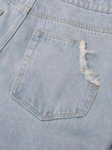 Jeans pour femmes à poche tendance en gros, jeans cargo streetwear hip hop, jeans décontractés amples et droits, jeans pour femmes grande taille - Product Image 5