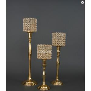 Crystal Glittering Luxury <b>Candle</b> <b>Holder</b> <b>Tall</b> Metal Stand for Home & Wedding Table Decoration Glam Centerpiece - Product Image 6