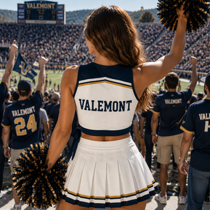 Ensemble jupe et crop top personnalisé pour femme, style Y2K, pour le jour du match, esprit d'équipe, fan de football, pom-pom girl - Product Image 2