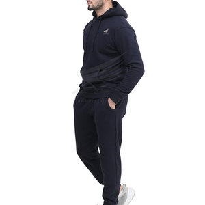Custom Color 100% Cotton Eco-Friendly Winter Hooded Solid <b>Pullover</b> <b>Men</b> Tracksuit Casual Breathable Quick Dry Lightweight Made - Product Image 2