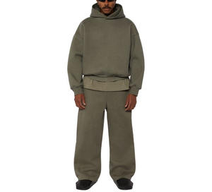 Survêtement oversize pour hommes, ensembles de survêtement amples en coton/polaire 100%, pantalons de jogging et survêtement à capuche pour hommes, haute qualité - Product Image 1