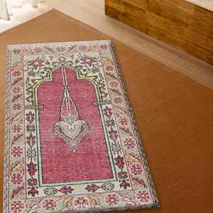 Alfombra Estampada de Diseño Vintage, Alfombra de Oración Islámica Floral Antideslizante, Alfombra Suave No Tejida - Product Image 2