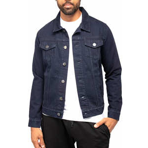 Veste en jean haute performance pour homme, design classique, look streetwear, couleur unie, look élégant, veste pour homme - Product Image 3